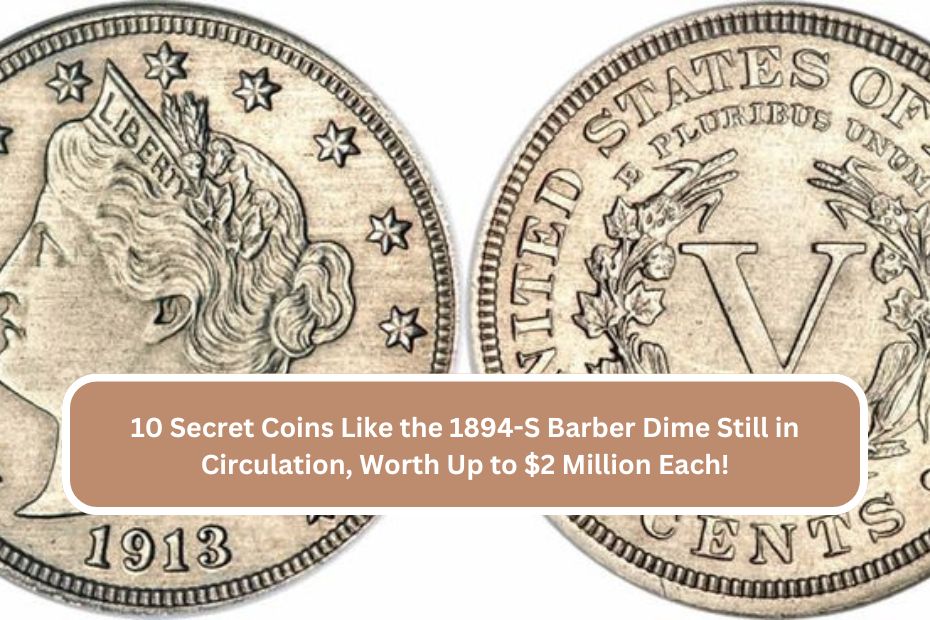 10 Secret Coins Like the 1894-S Barber Dime Still in Circulation, Worth Up to $2 Million Each!