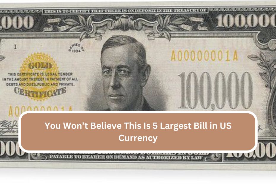 You Won’t Believe This Is 5 Largest Bill in US Currency